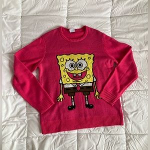 Hot pink SpongeBob sweater